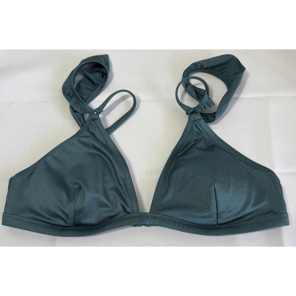 PINK by VS Bikini Swim Top Medium Green Adjustable Removable Padding Beach Resor